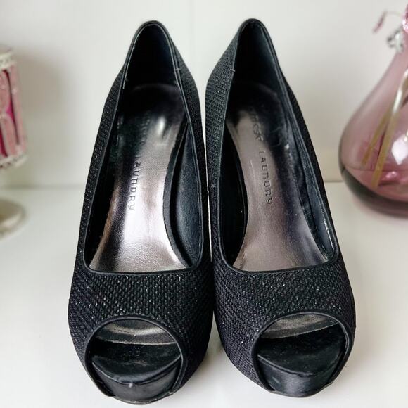 Chinese Laundry Black Sparkly Platform Heels Size 6.5 - Picture 5 of 11